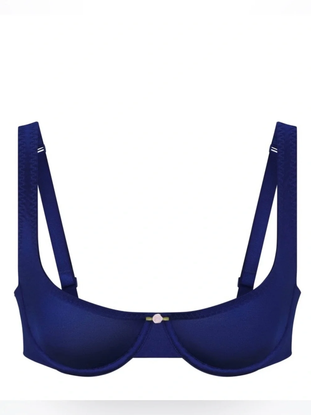 SKIMS Stretch Satin unlined scoop bra in Neptune Navy blue